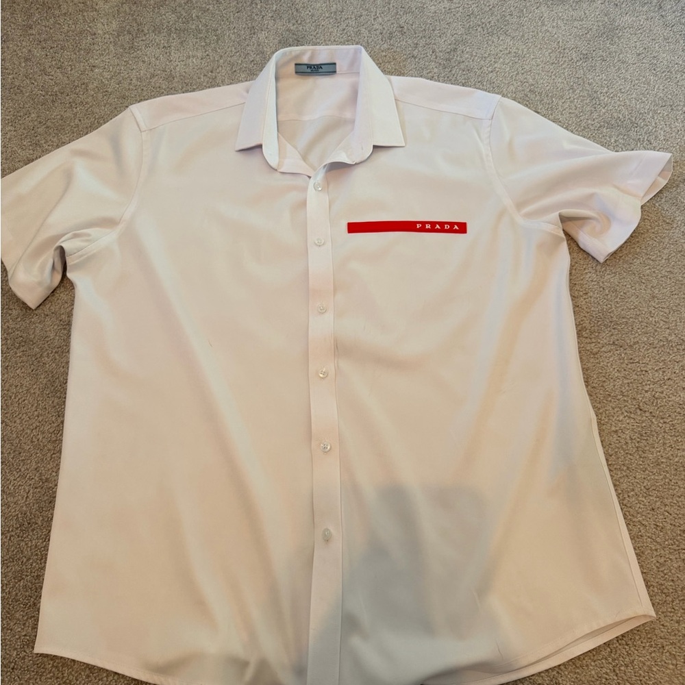 Prada White Short Sleeve Men's Shirt
